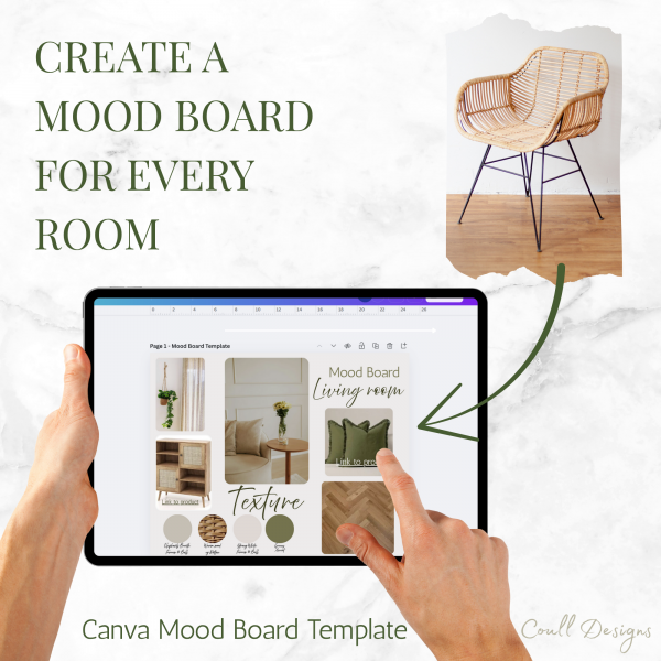 Create a Mood Board for Every Room Canva Template - Part of Interior Design Planner Bundle